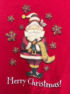 Red Merry Christmas Santa Claus graphic tee #christmas #holiday